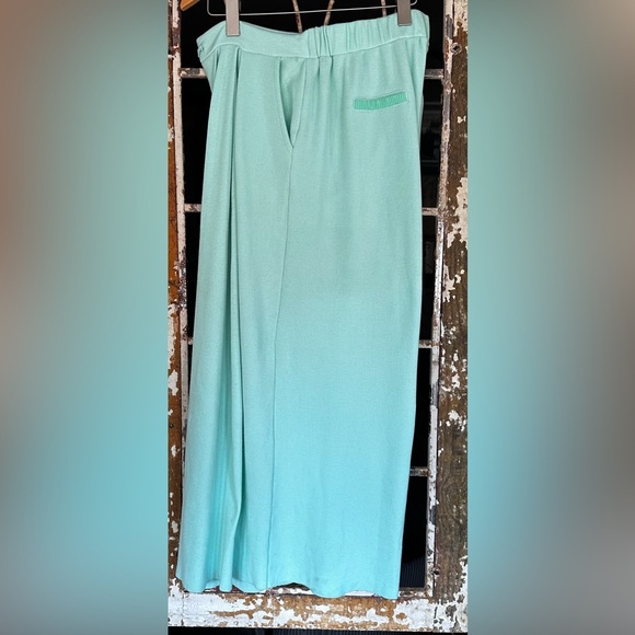 POL Free People Style Mint Green Drawstring Wide Leg Lounge Pants Boho Size - Picture 4 of 6